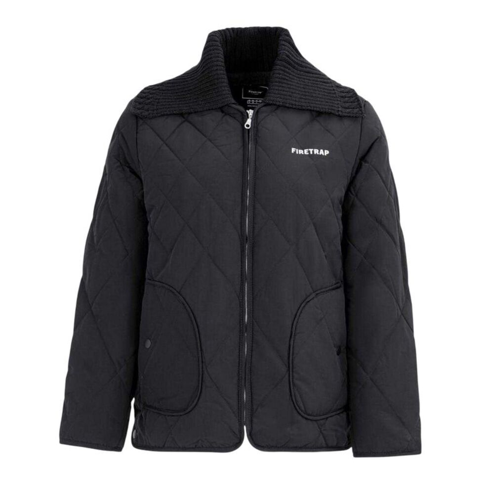 Firetrap Womens/Ladies Quilted Relaxed Fit Jacket / Black